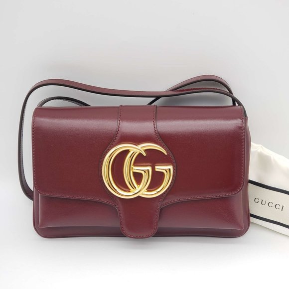 Authentic GUCCI Burgundy Leather Small Arli Shoulder Bag Brand New LUX687-101225 - Picture 1 of 15